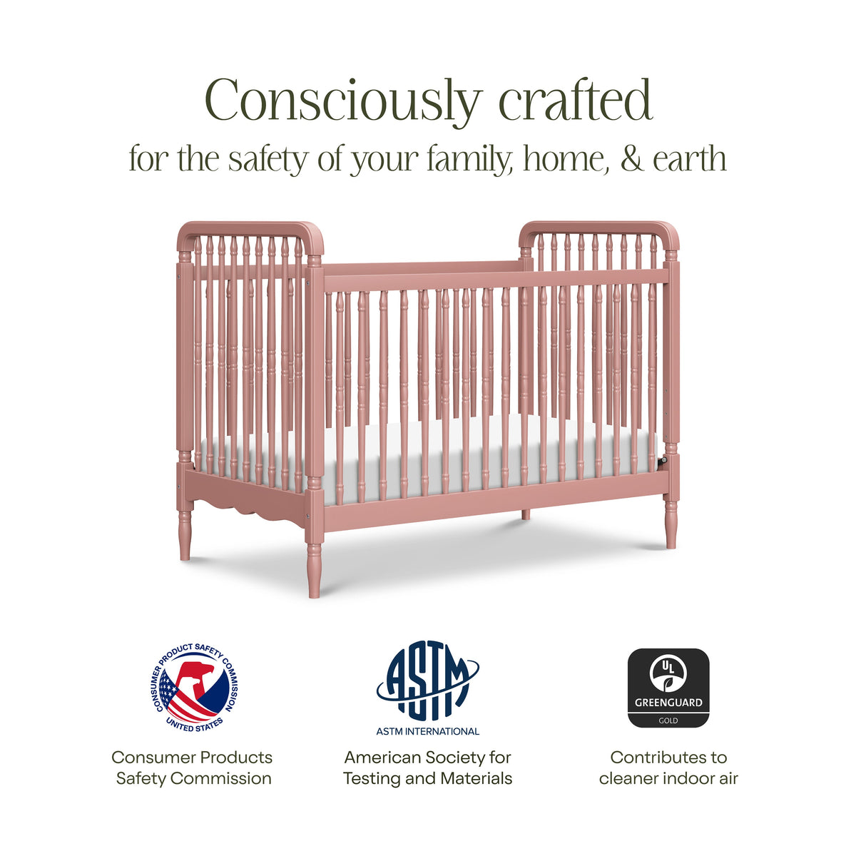 Liberty 3-in-1 Convertible Spindle Crib with Toddler Bed Conversion Kit