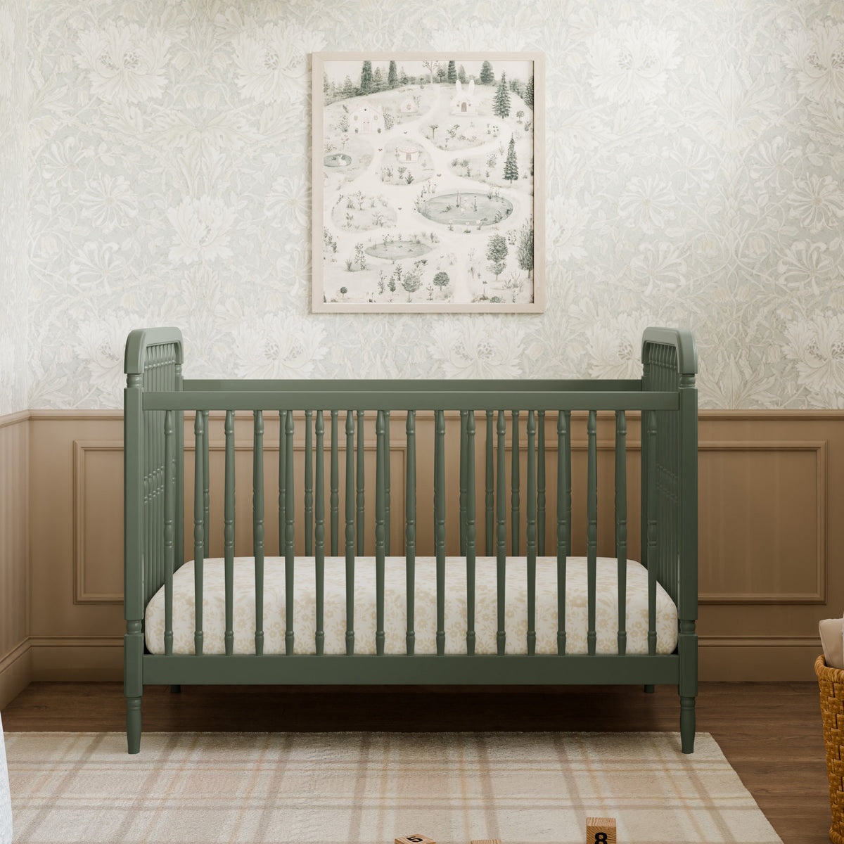 Liberty 3-in-1 Convertible Spindle Crib with Toddler Bed Conversion Kit