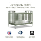 Liberty 3-in-1 Convertible Spindle Crib with Toddler Bed Conversion Kit