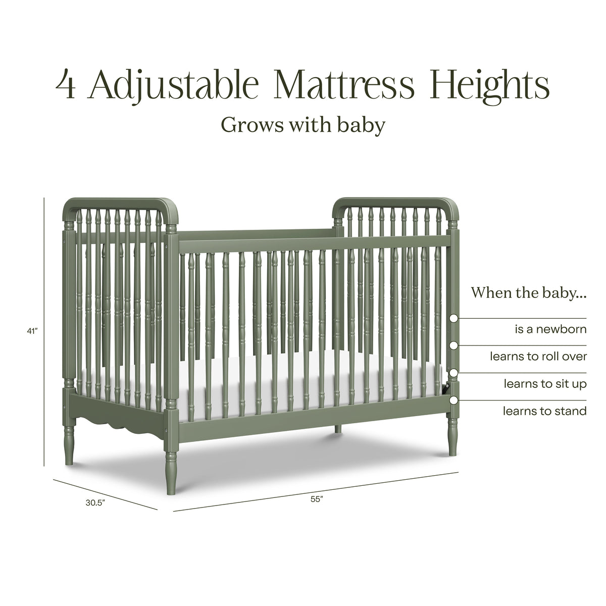 Liberty 3-in-1 Convertible Spindle Crib with Toddler Bed Conversion Kit