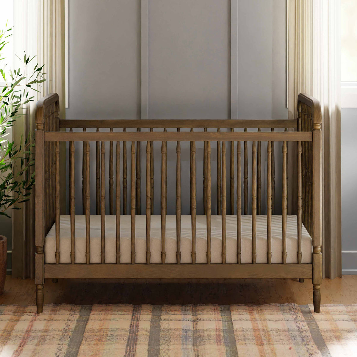 Liberty 3-in-1 Convertible Spindle Crib with Toddler Bed Conversion Kit