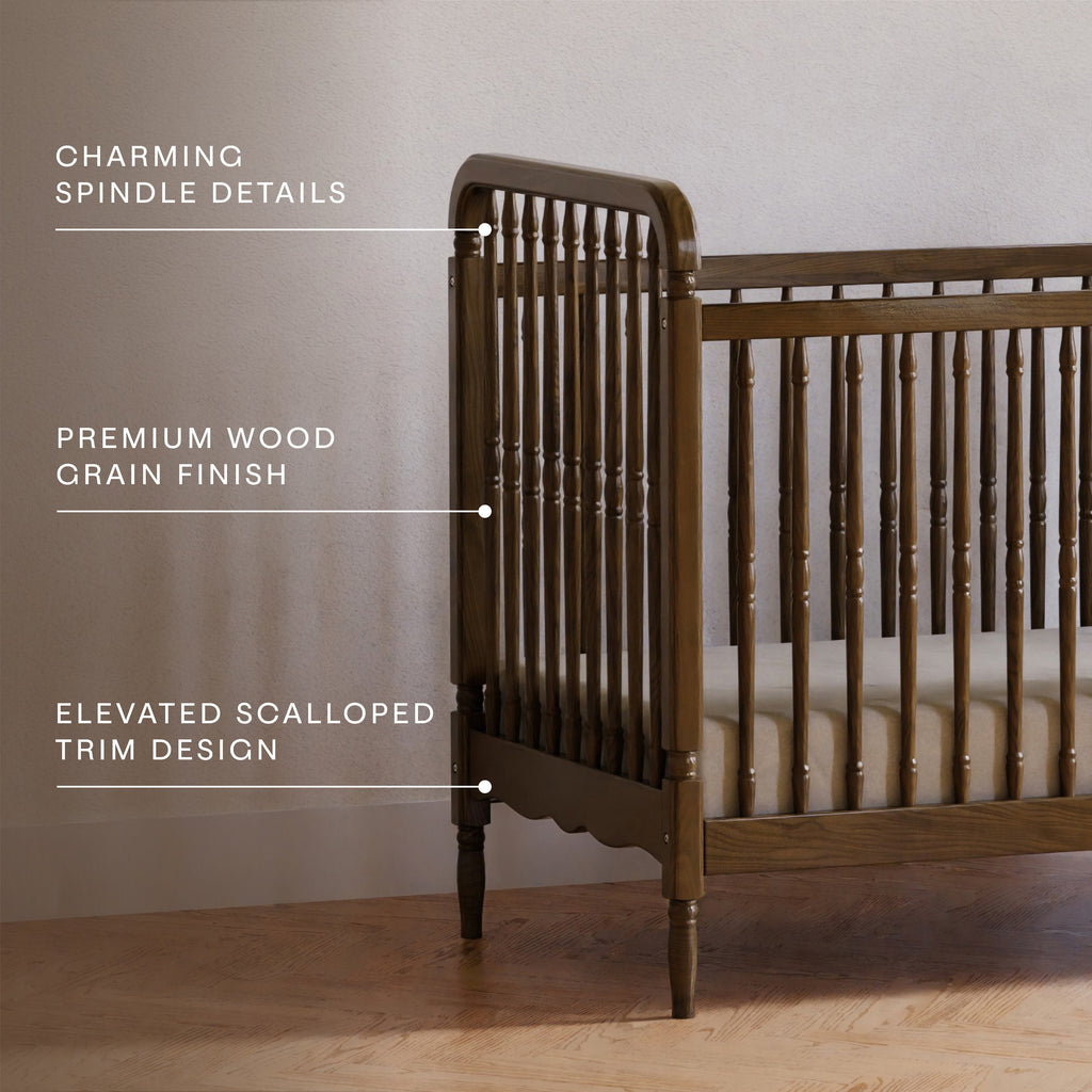 Liberty 3-in-1 Convertible Spindle Crib with Toddler Bed Conversion Kit
