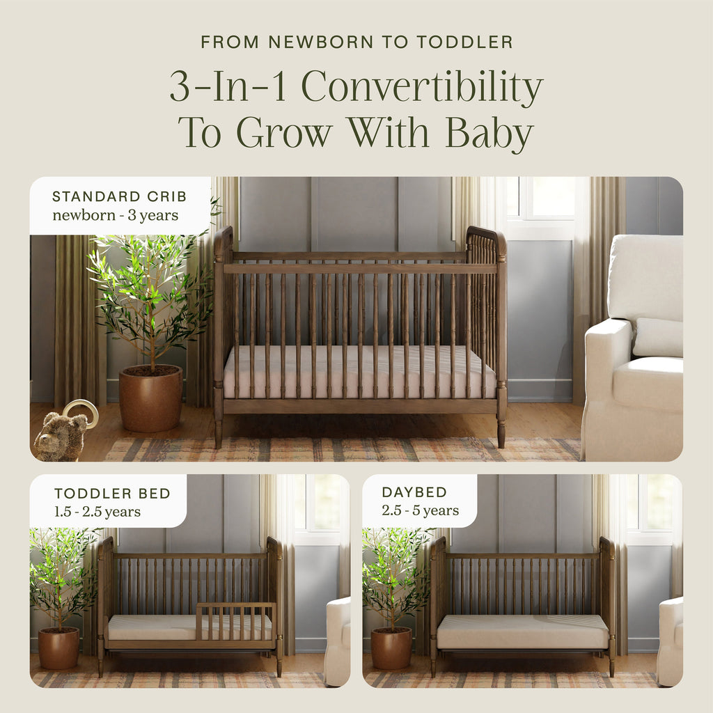 Cuna convertible 3 en 1 Liberty con kit de conversión a cama para niños pequeños