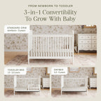 Liberty 3-in-1 Convertible Spindle Crib with Toddler Bed Conversion Kit