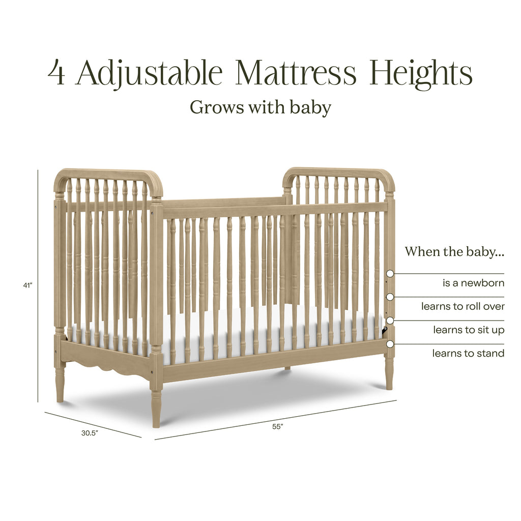 Liberty 3-in-1 Convertible Spindle Crib with Toddler Bed Conversion Kit