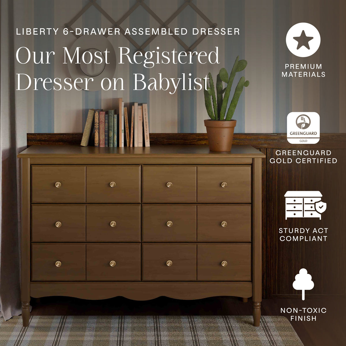Liberty 6-Drawer Assembled Dresser (48")