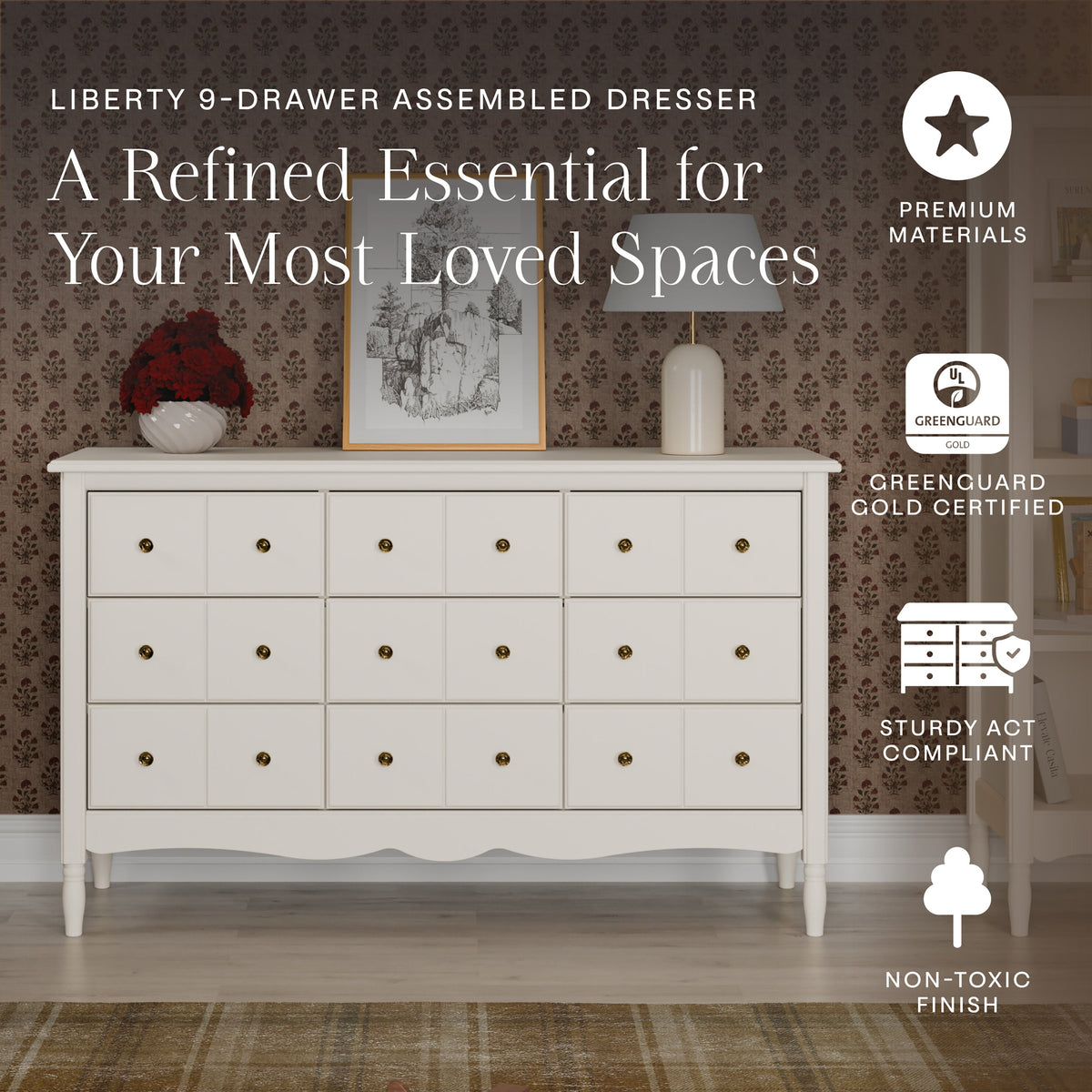 Liberty 9-Drawer Wide Assembled Dresser (56")