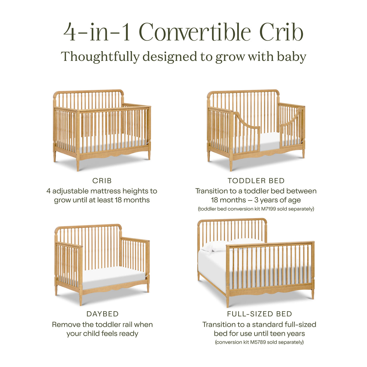 Liberty 4-in-1 Convertible Spindle Crib