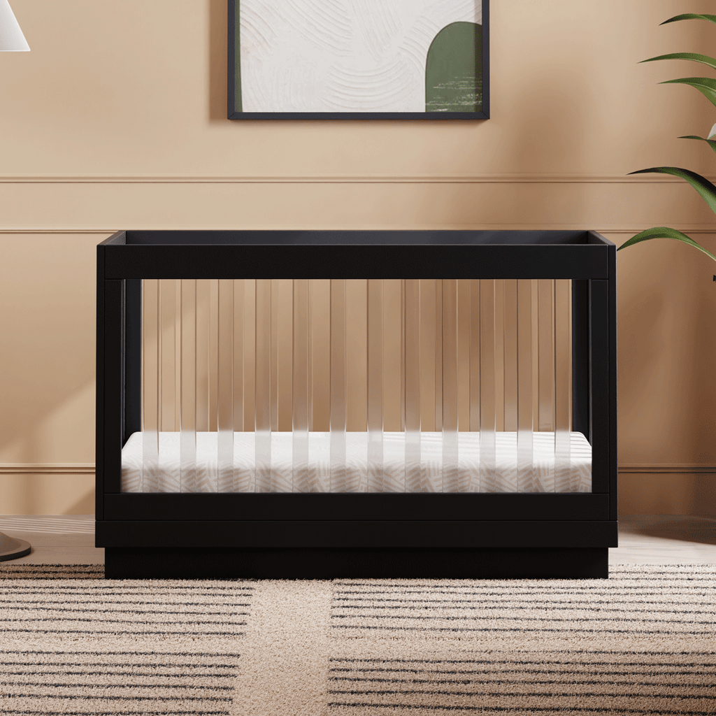 Harlow Acrylic 3-in-1 Convertible Crib with Toddler Bed Conversion Kit