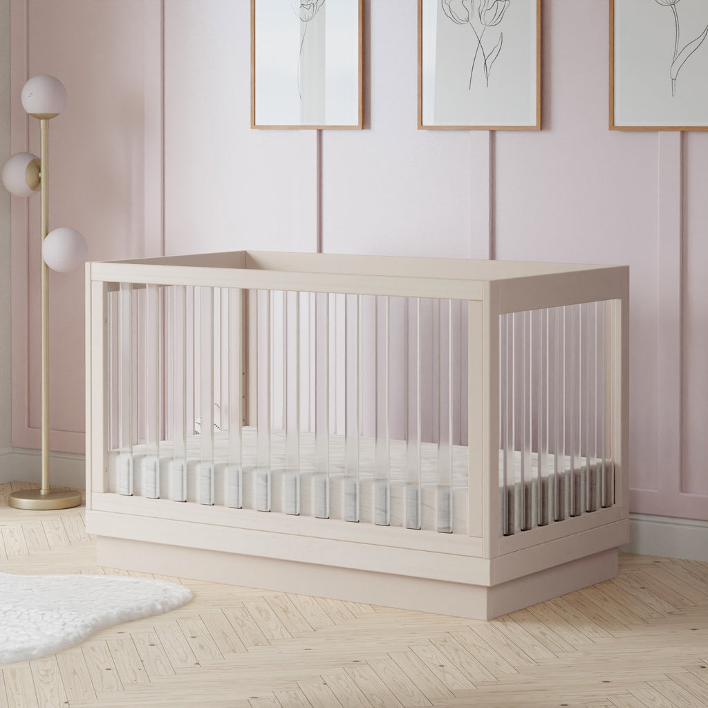 Cuna convertible 3 en 1 Harlow Acrylic con kit de conversión para cama infantil