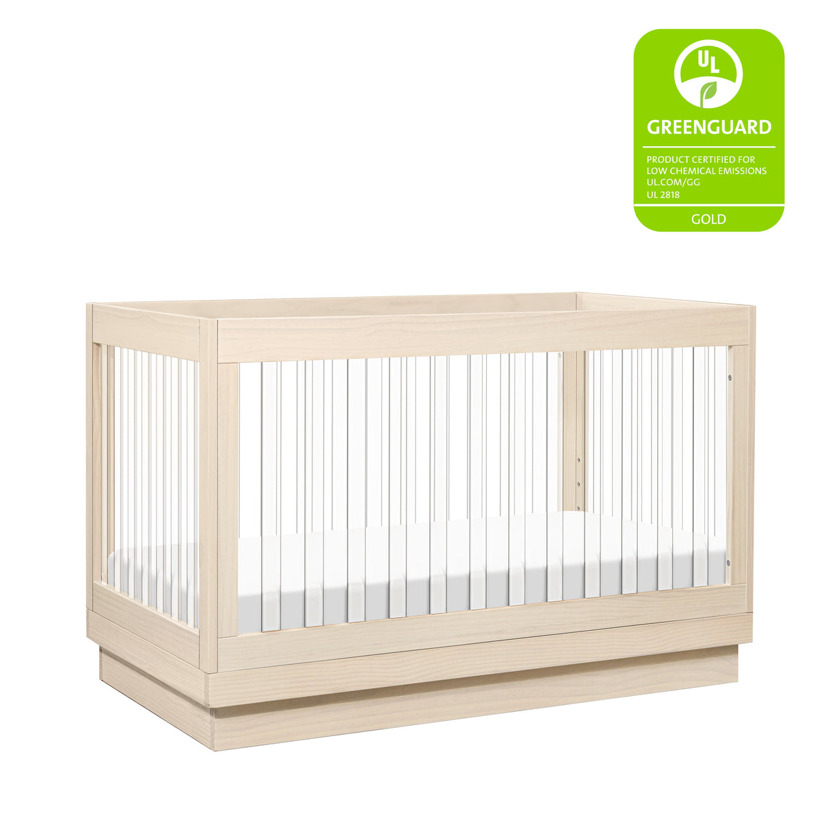 Harlow Acrylic 3-in-1 Convertible Crib with Toddler Bed Conversion Kit