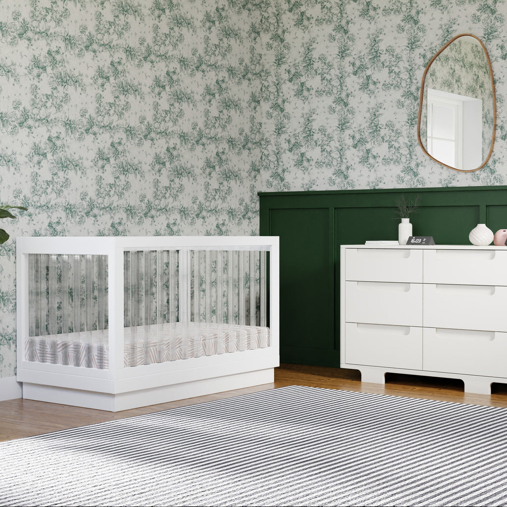 Cuna convertible 3 en 1 Harlow Acrylic con kit de conversión para cama infantil