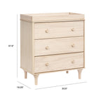 Lolly 3-Drawer Compact Changer Dresser with Removable Changing Tray (34")