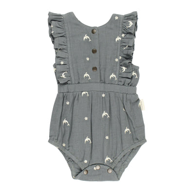 Organic Muslin Ruffle Bodysuit
