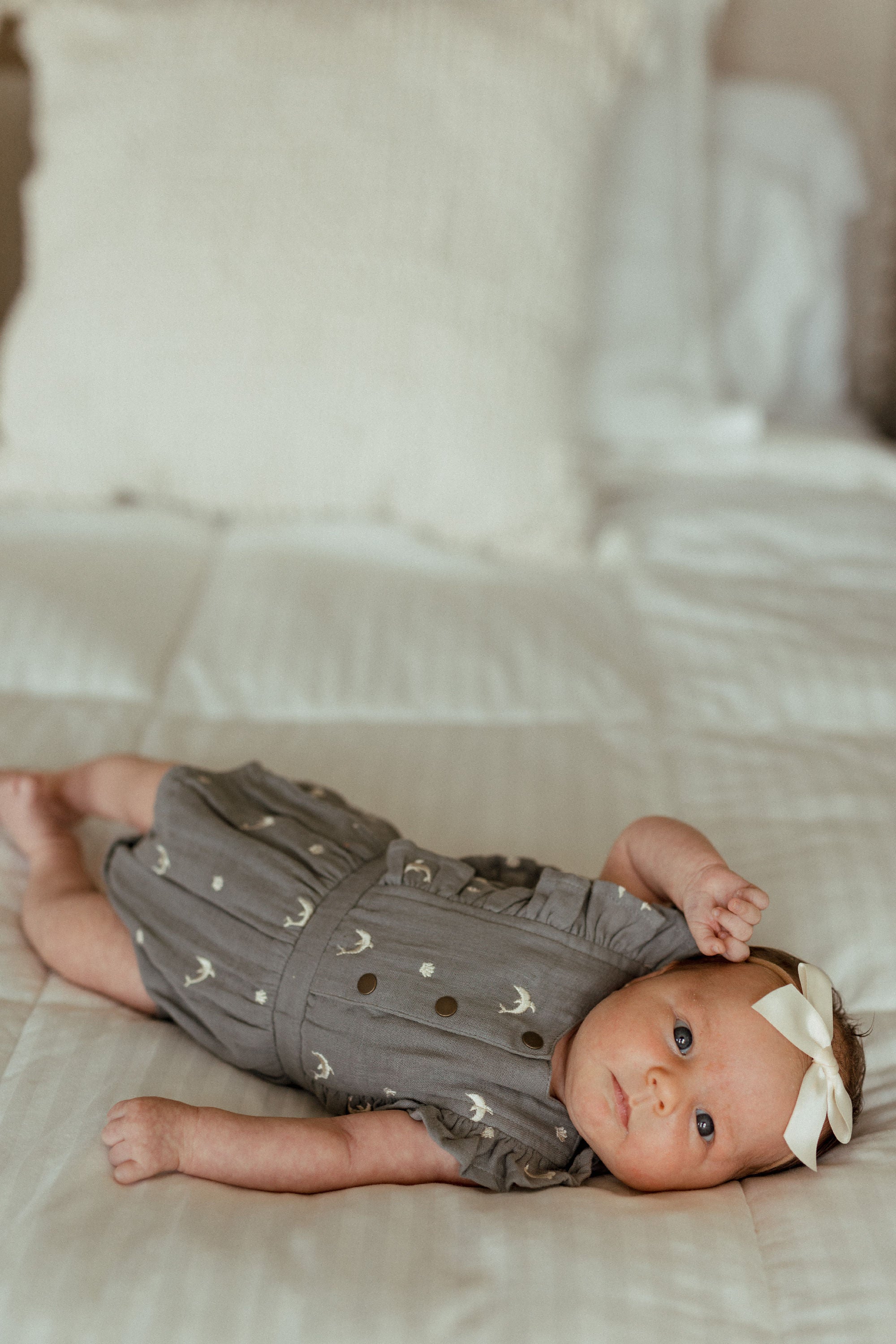 Moonstone Dolphin | Organic Muslin Ruffle Bodysuit