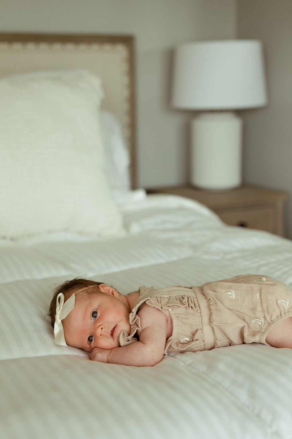 Oatmeal Sailboat | Organic Muslin Ruffle Bodysuit