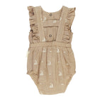 Oatmeal Sailboat | Organic Muslin Ruffle Bodysuit