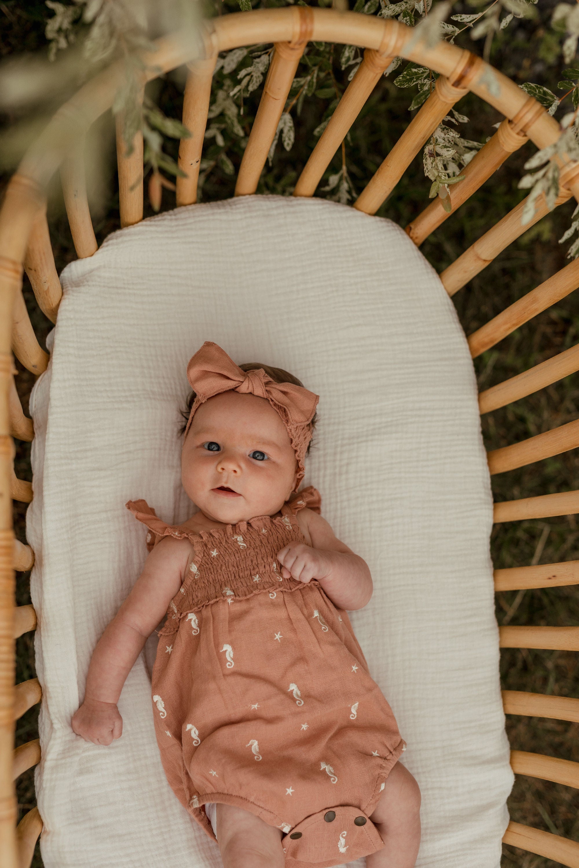 Adobe Seahorse | Organic Muslin Sleeveless Bodysuit