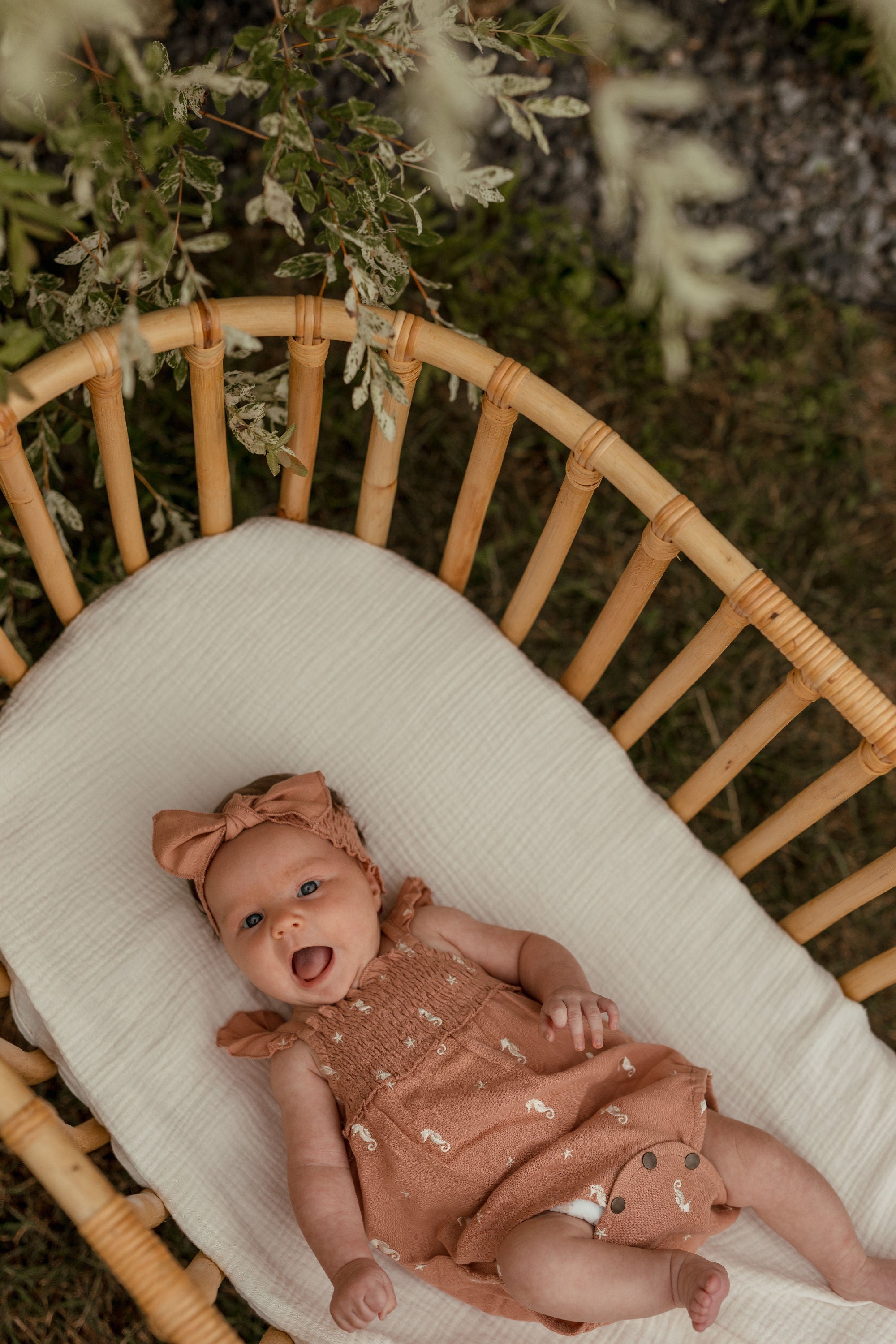 Adobe Seahorse | Organic Muslin Sleeveless Bodysuit