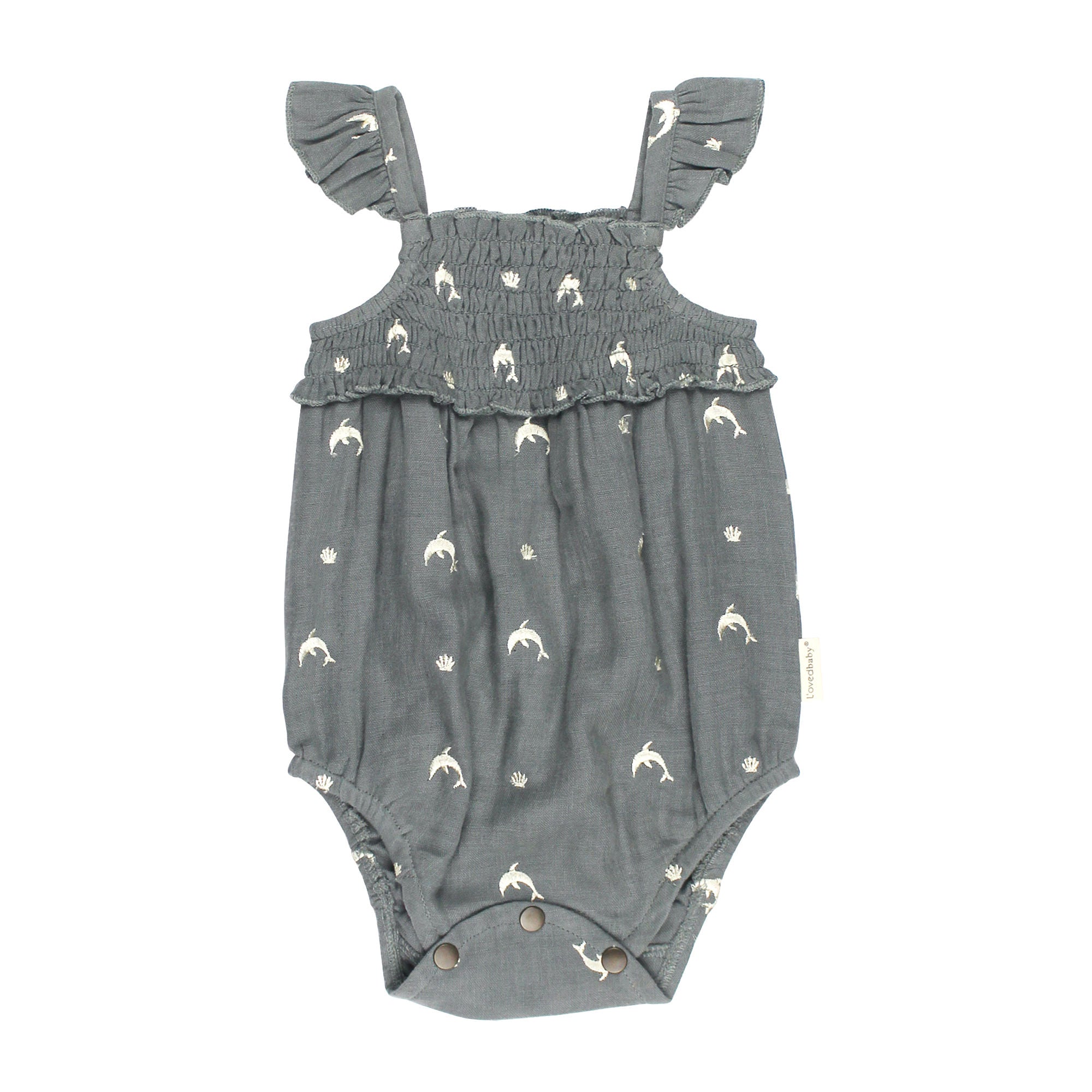 Moonstone Dolphin | Organic Muslin Sleeveless Bodysuit
