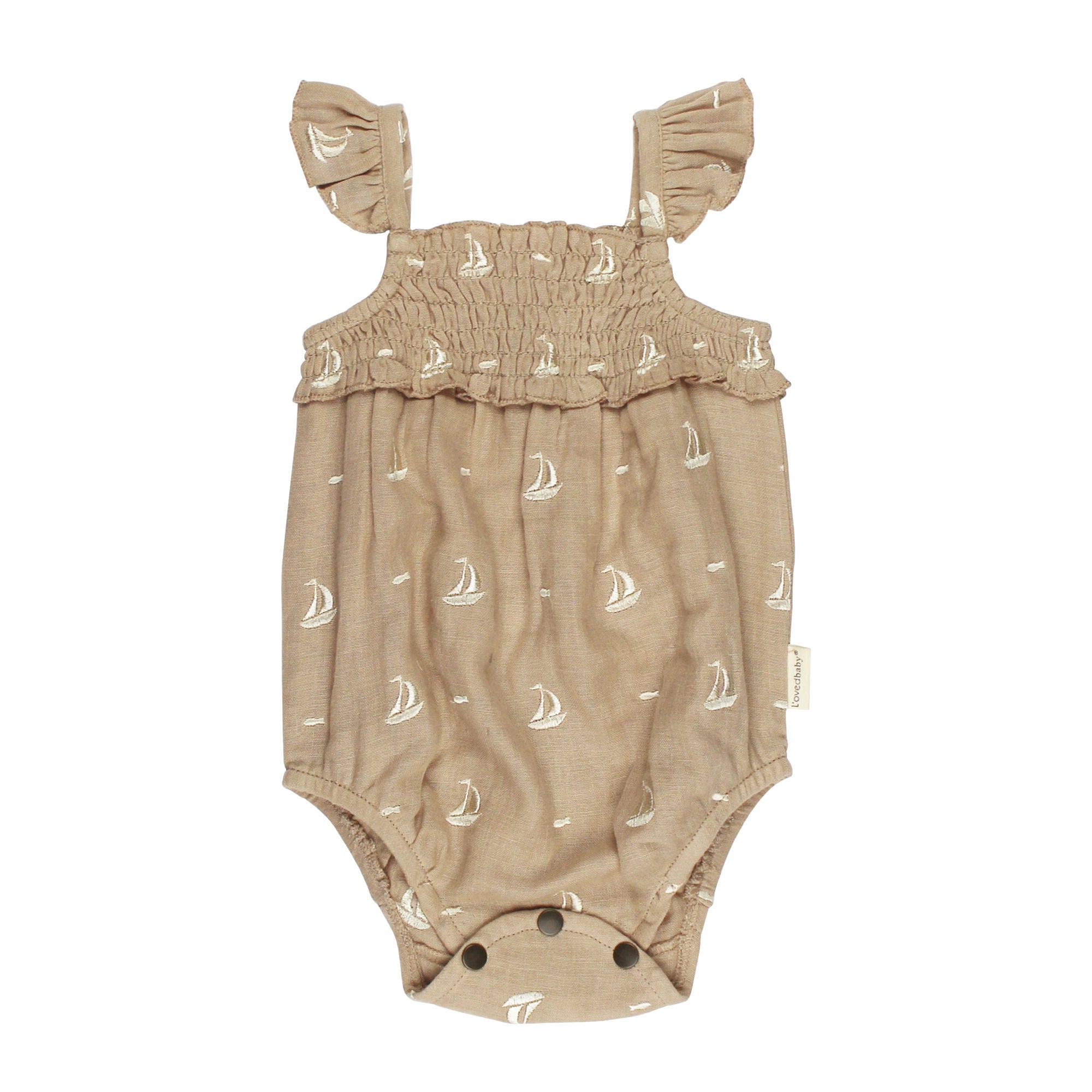 Oatmeal Sailboat | Organic Muslin Sleeveless Bodysuit