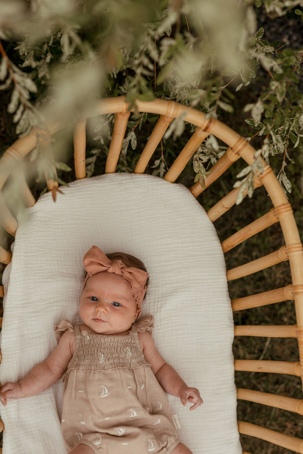 Oatmeal Sailboat | Organic Muslin Sleeveless Bodysuit