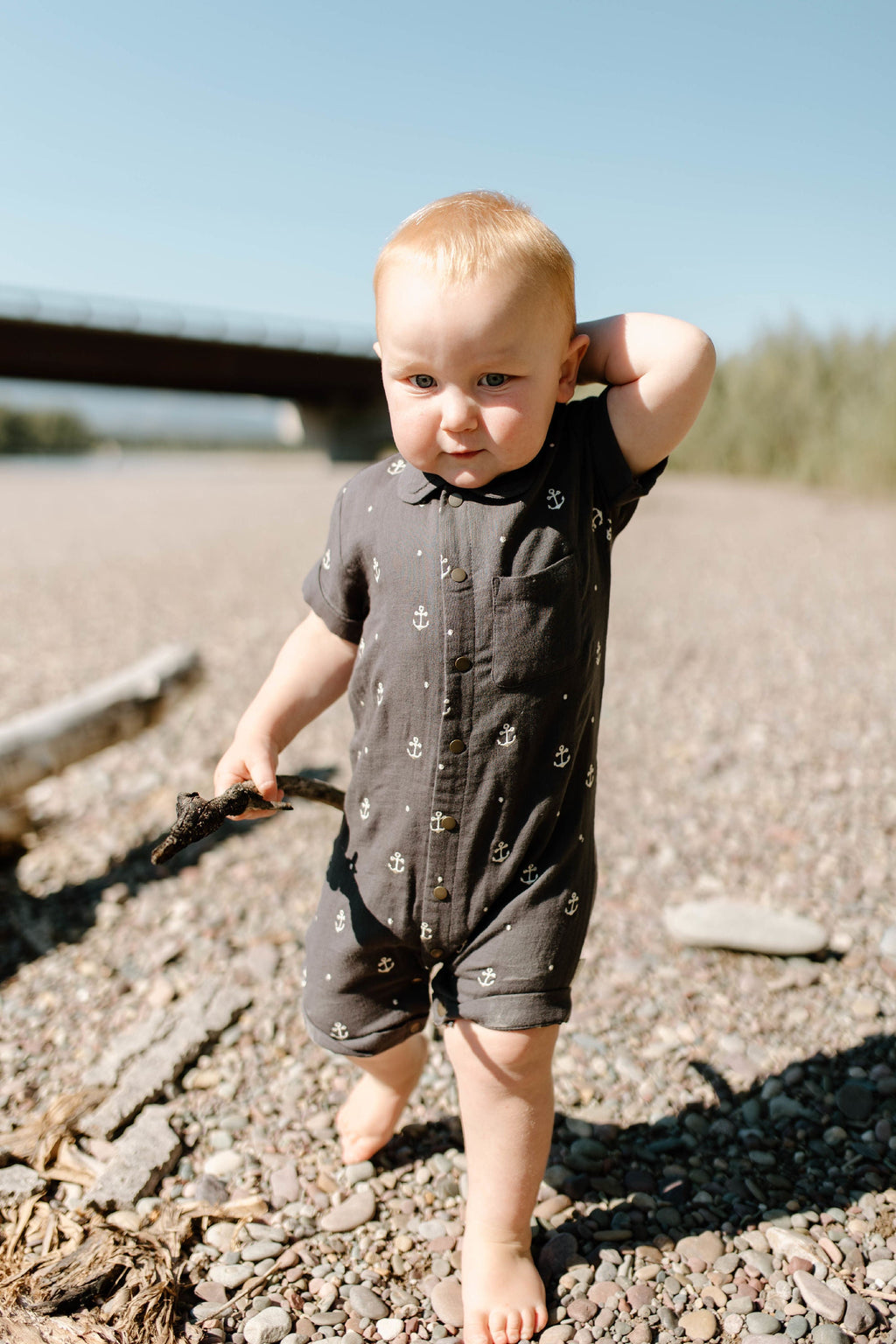 Chia Anchor | Organic Muslin S/Sleeve Coverall
