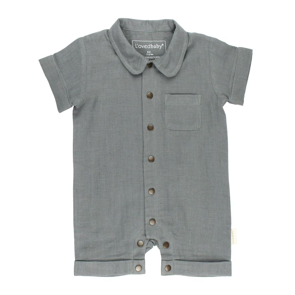 Moonstone | Organic Muslin S/Sleeve Coverall