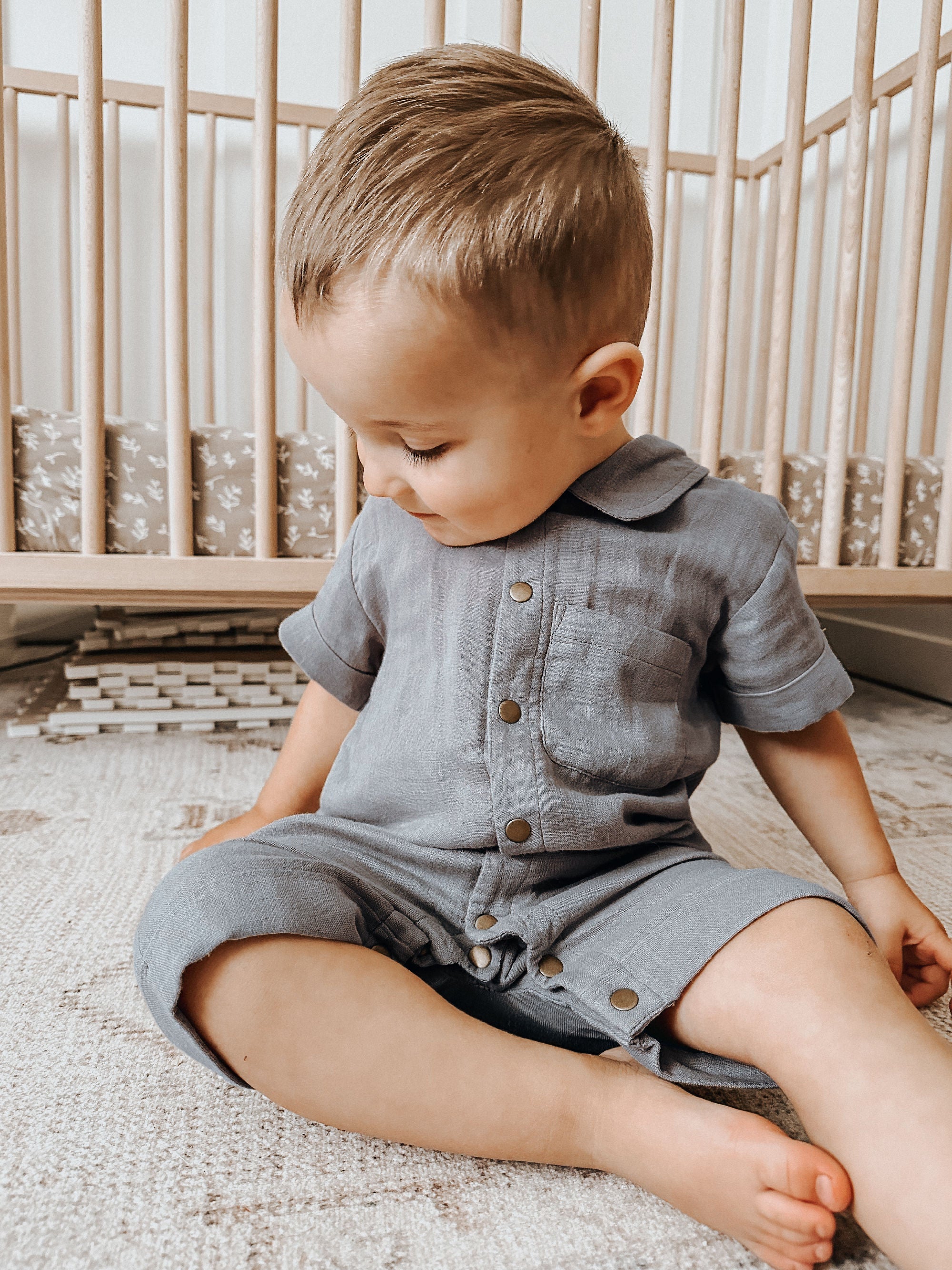 Moonstone | Organic Muslin S/Sleeve Coverall