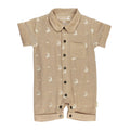 Oatmeal Sailboat | Organic Muslin S/Sleeve Coverall