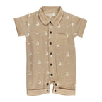 Oatmeal Sailboat | Organic Muslin S/Sleeve Coverall