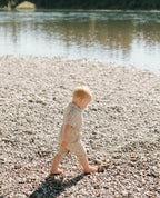Oatmeal Sailboat | Organic Muslin S/Sleeve Coverall