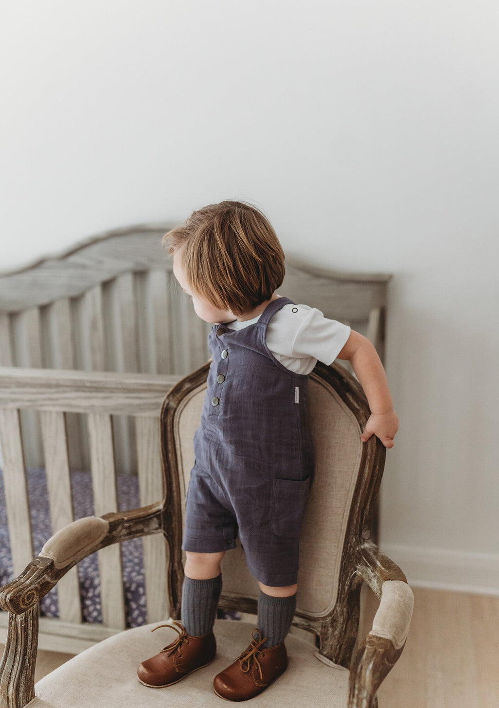 Chia Seed | Organic Cuffed Muslin Overall