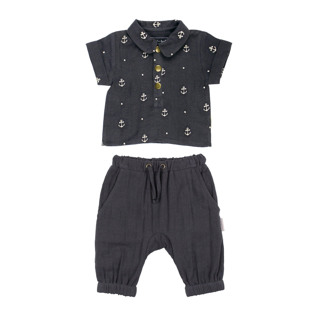 Chia Anchor | Organic Muslin Tee & Harem Pant Set