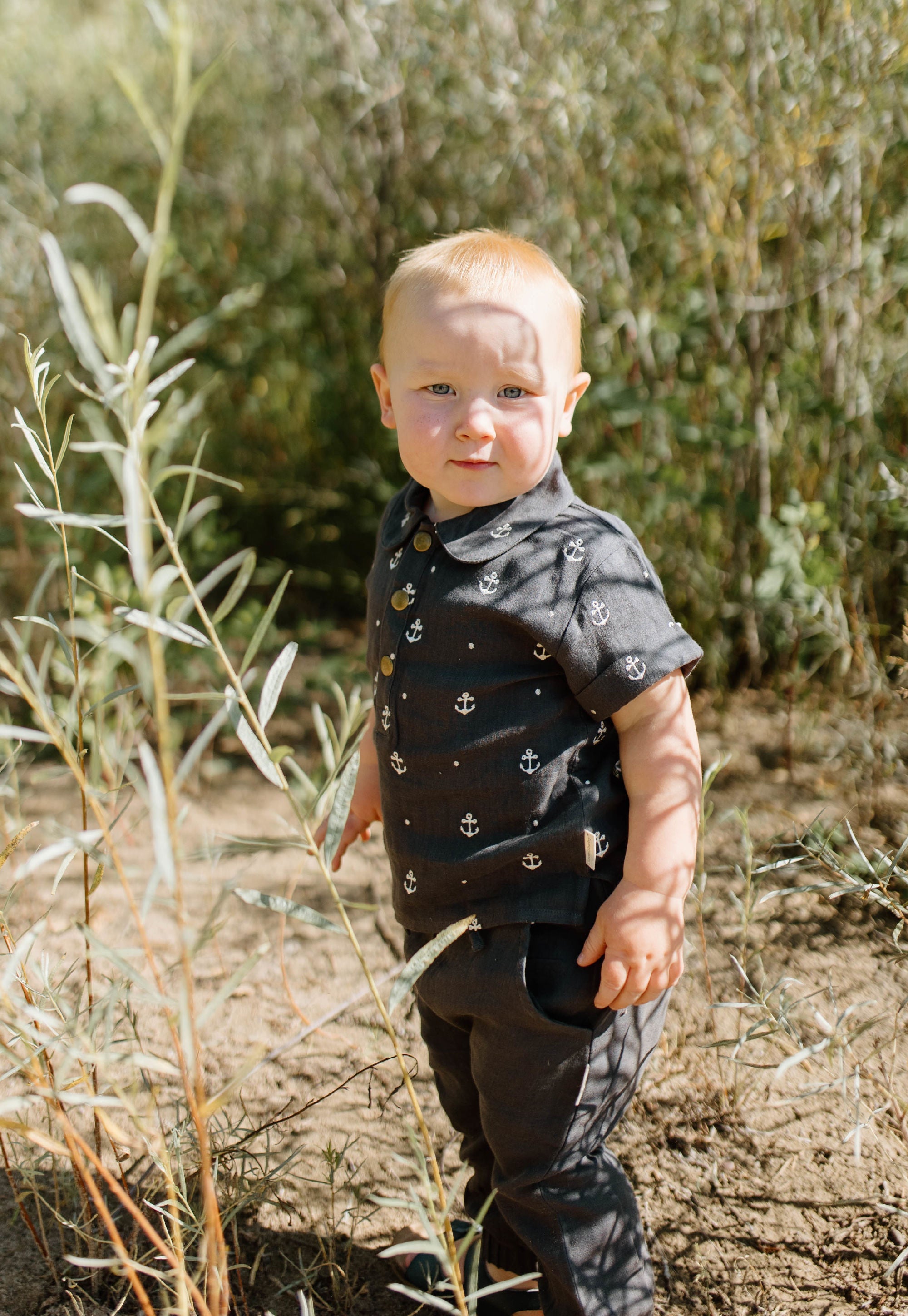 Chia Anchor | Organic Muslin Tee & Harem Pant Set
