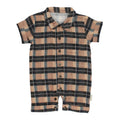 Adobe Chia Plaid | Organic Muslin S/Sleeve Coverall