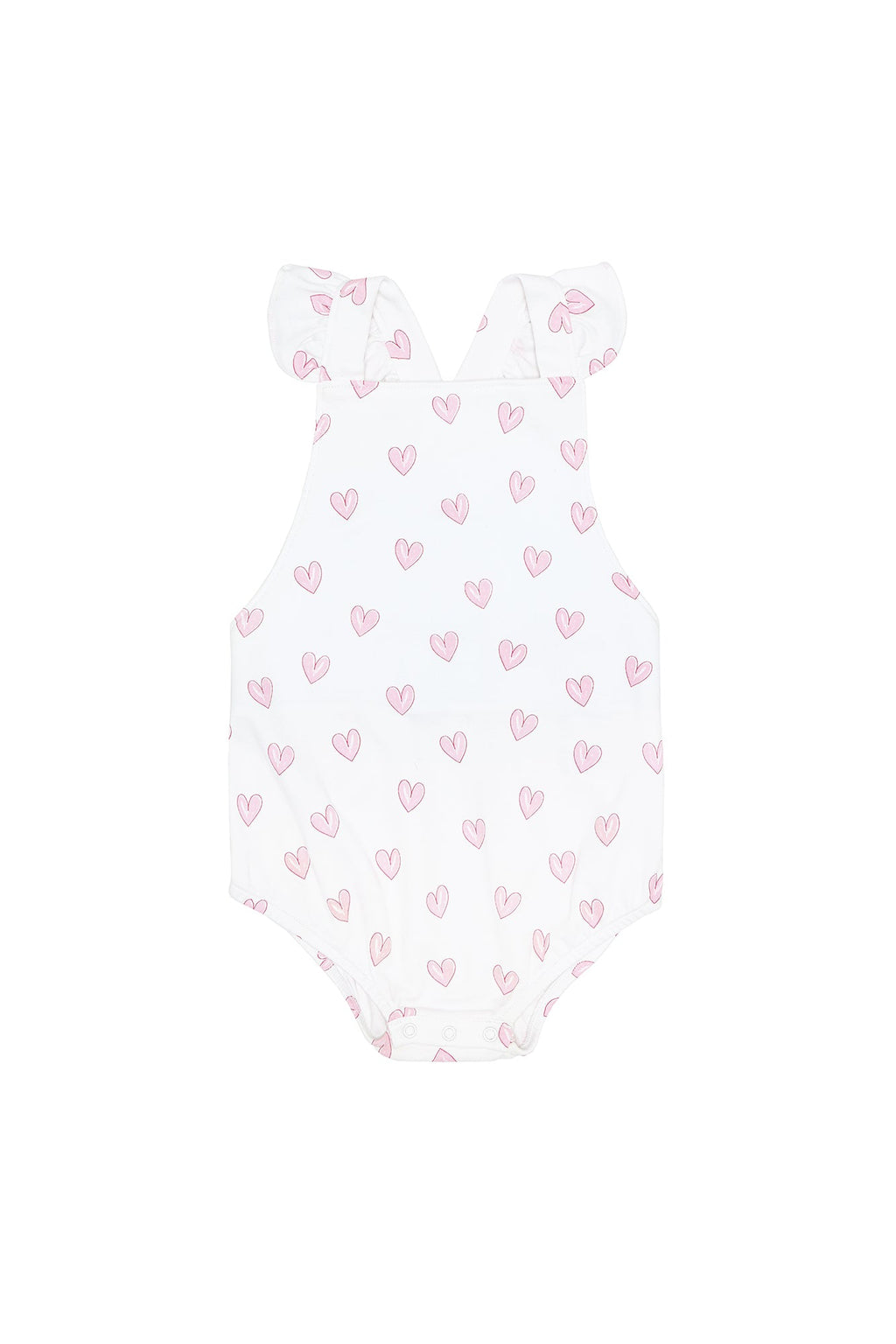 Pink Heart Print Ruffle Bubble