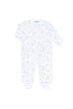 Blue Bunny Toile Zipper Footie