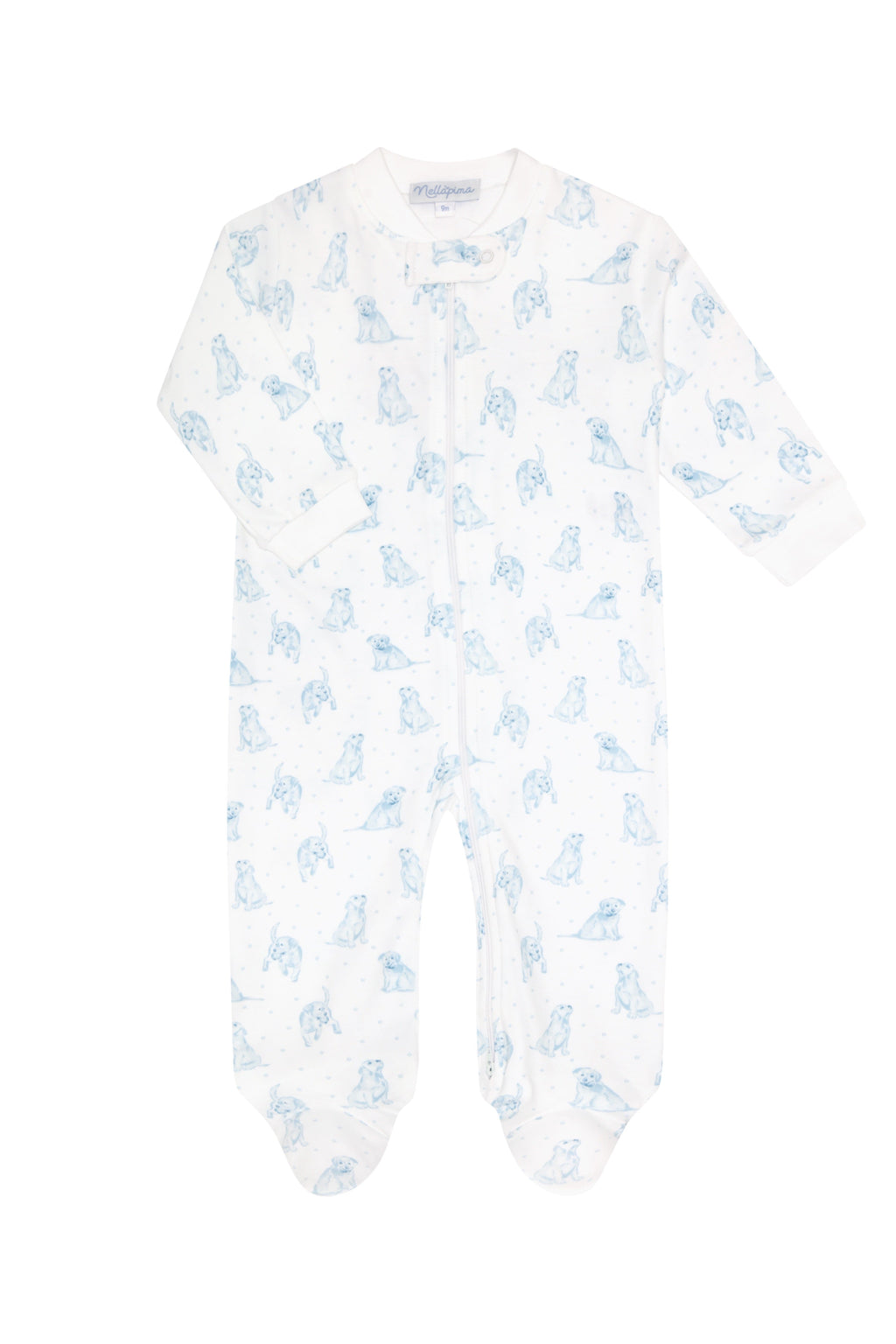 Puppy Love Print Zipper Footie