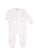 Pink Lone Star Toile Print Crossover Footie