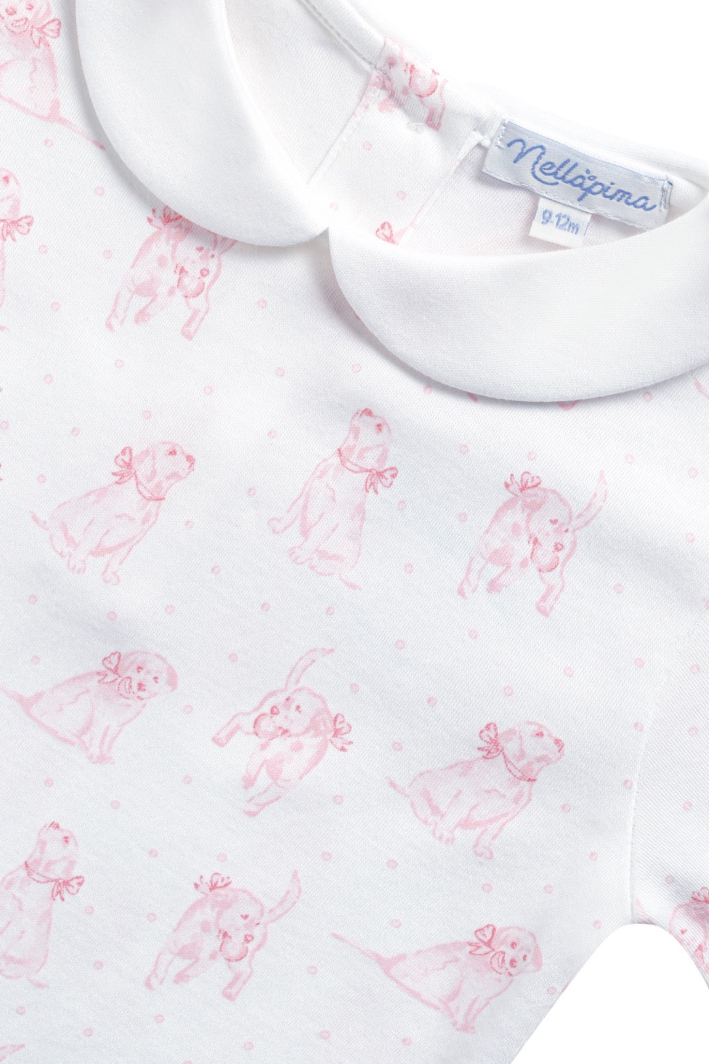 Puppy Love Print Romper long sleeve