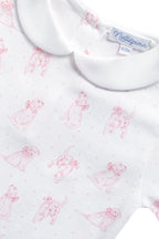 Puppy Love Print Romper long sleeve