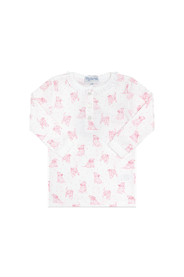 Pink Puppy Love Print Pajamas