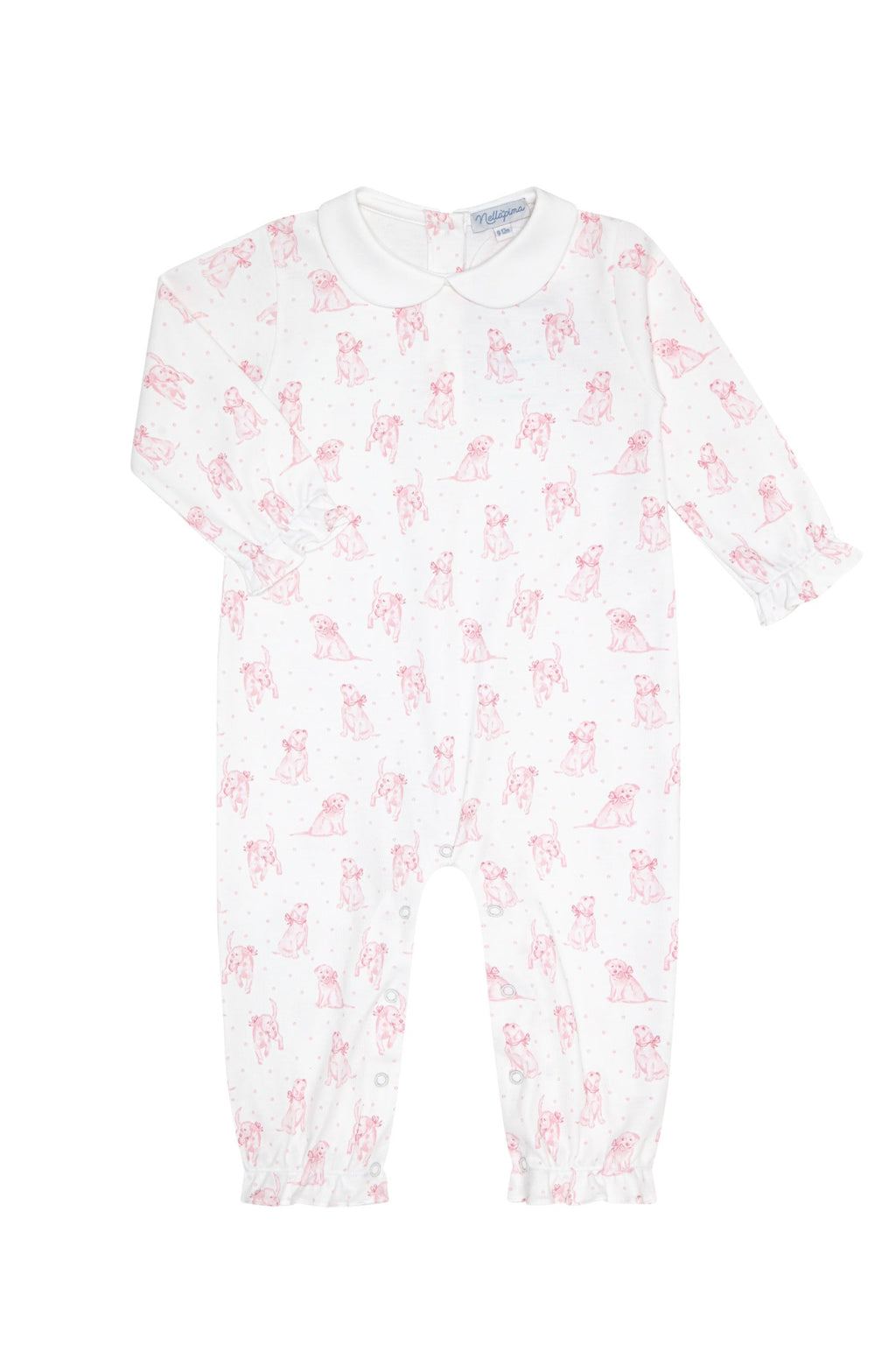 Puppy Love Print Romper long sleeve