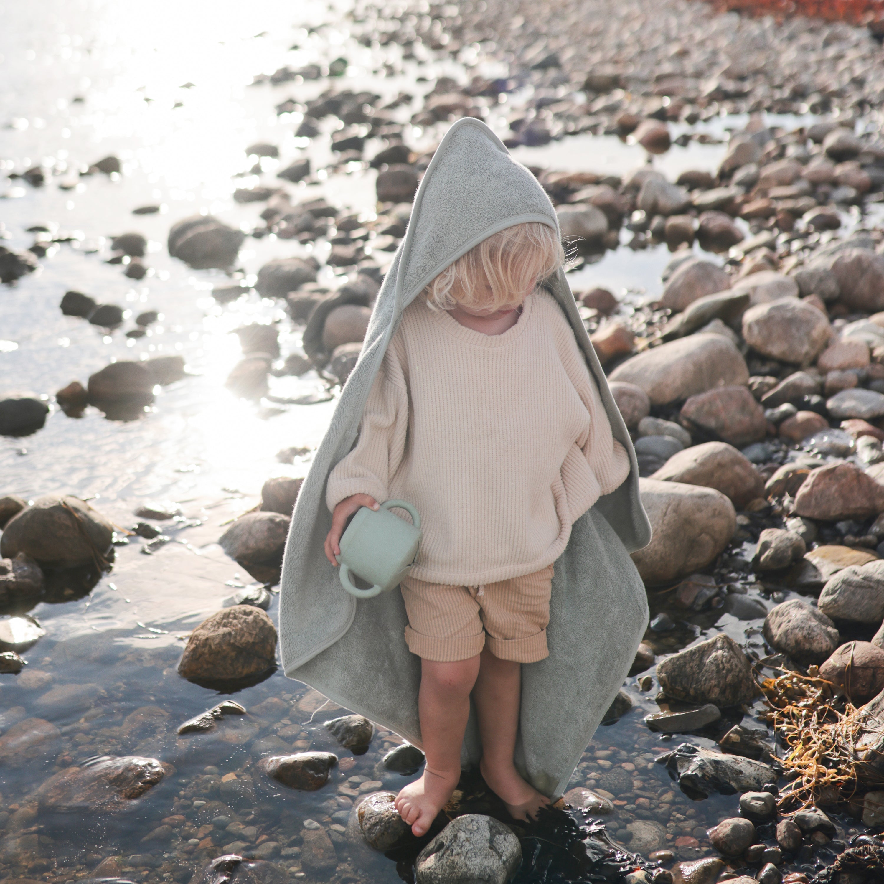 Organic Cotton Baby Hooded Towel - Mushie