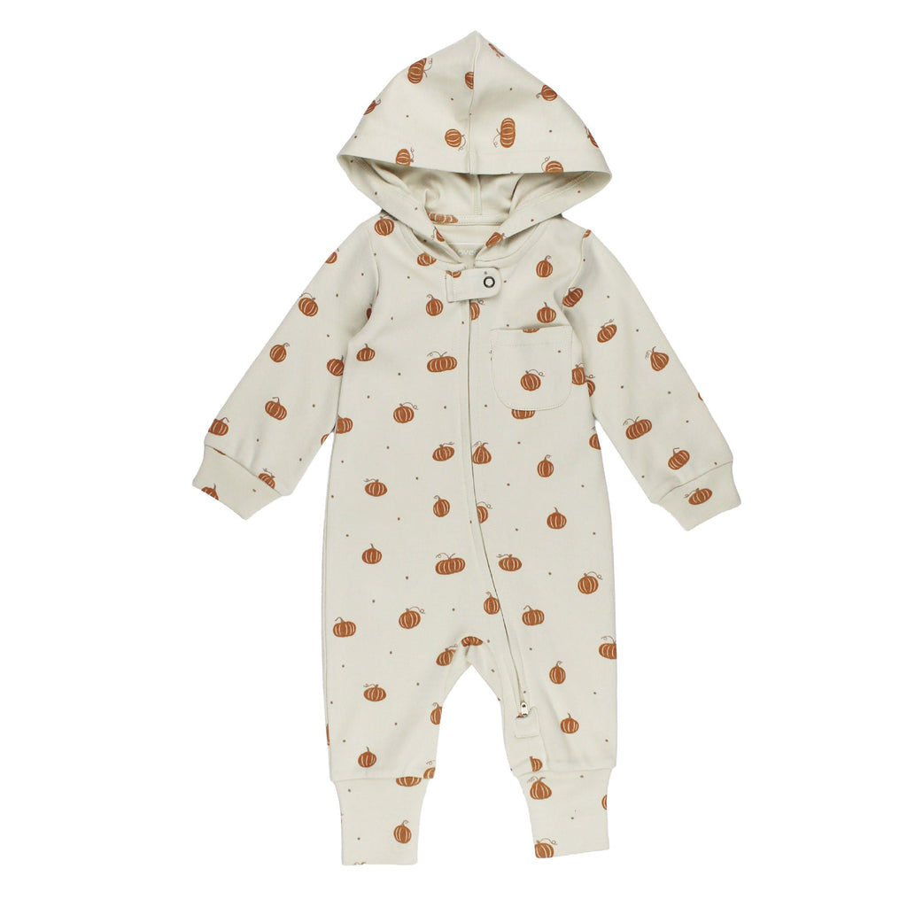 Organic Hooded Zipper Romper