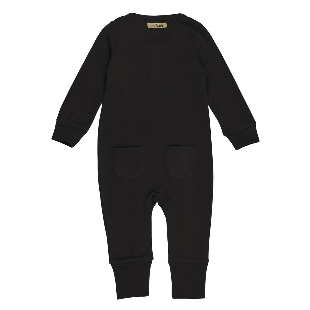 Black | Organic Zipper Romper