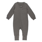 Gray | Organic Zipper Romper