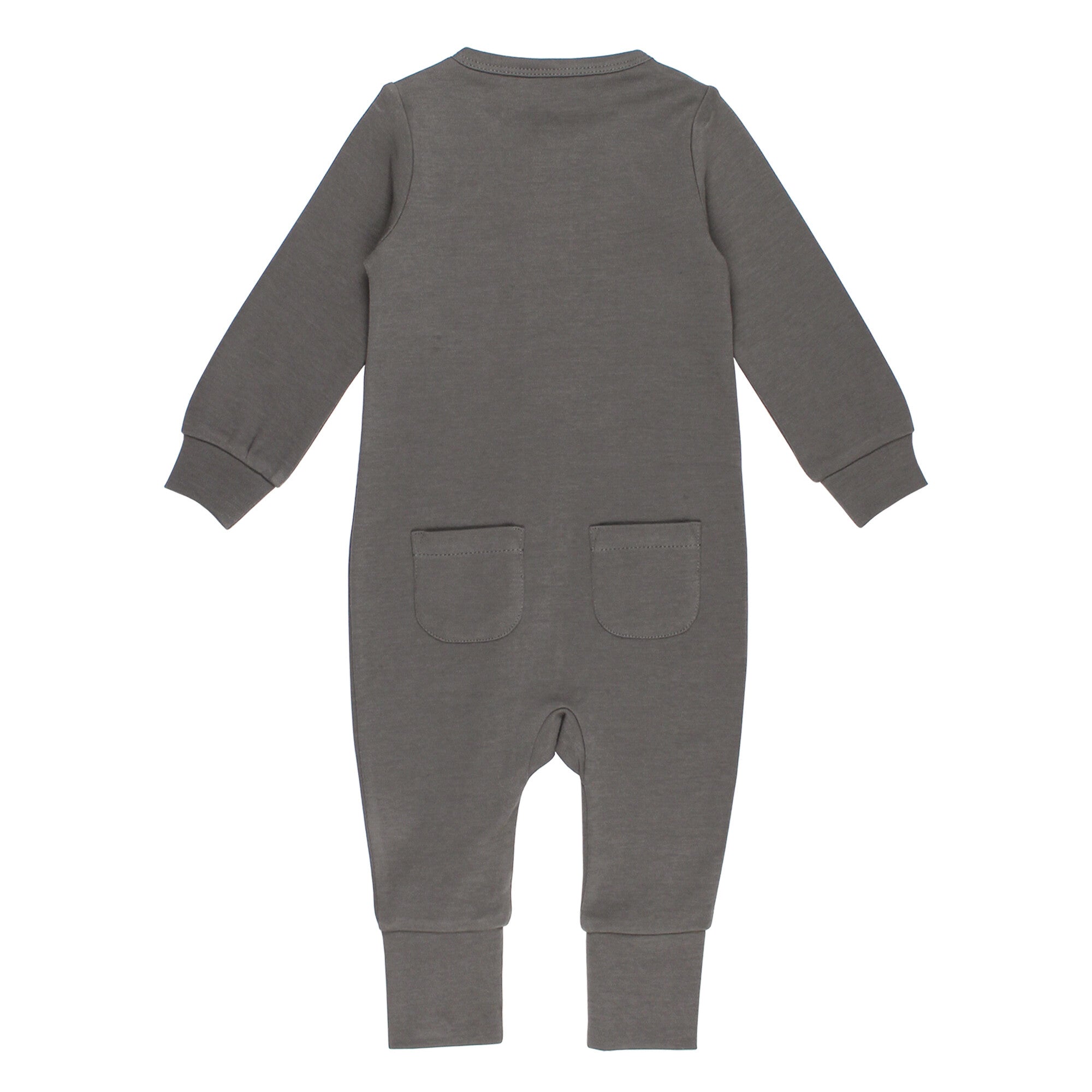 Gray | Organic Zipper Romper