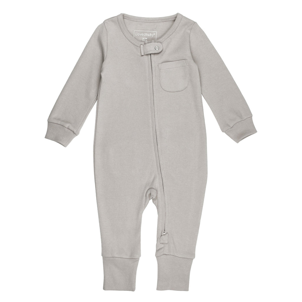 Light Gray | Organic Zipper Romper